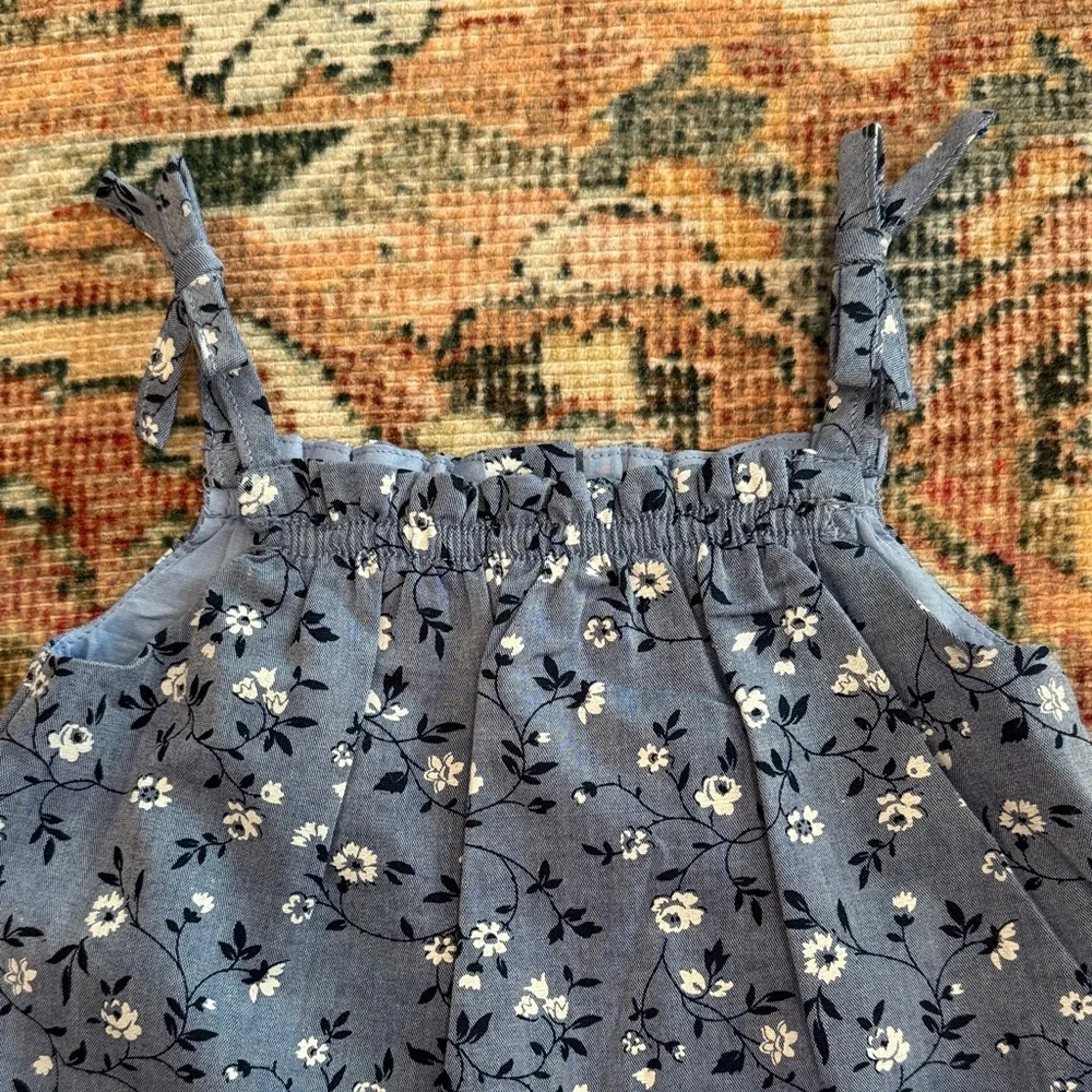 Janie and Jack Blue Floral Diaper Cover Set
